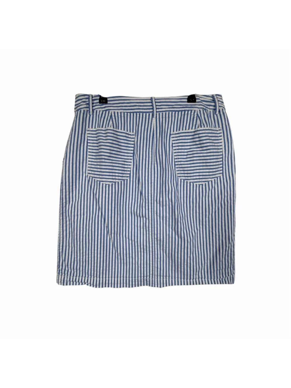 Talbots Preppy Blue and White Striped Cotton Lined Skirt Women's Size 10